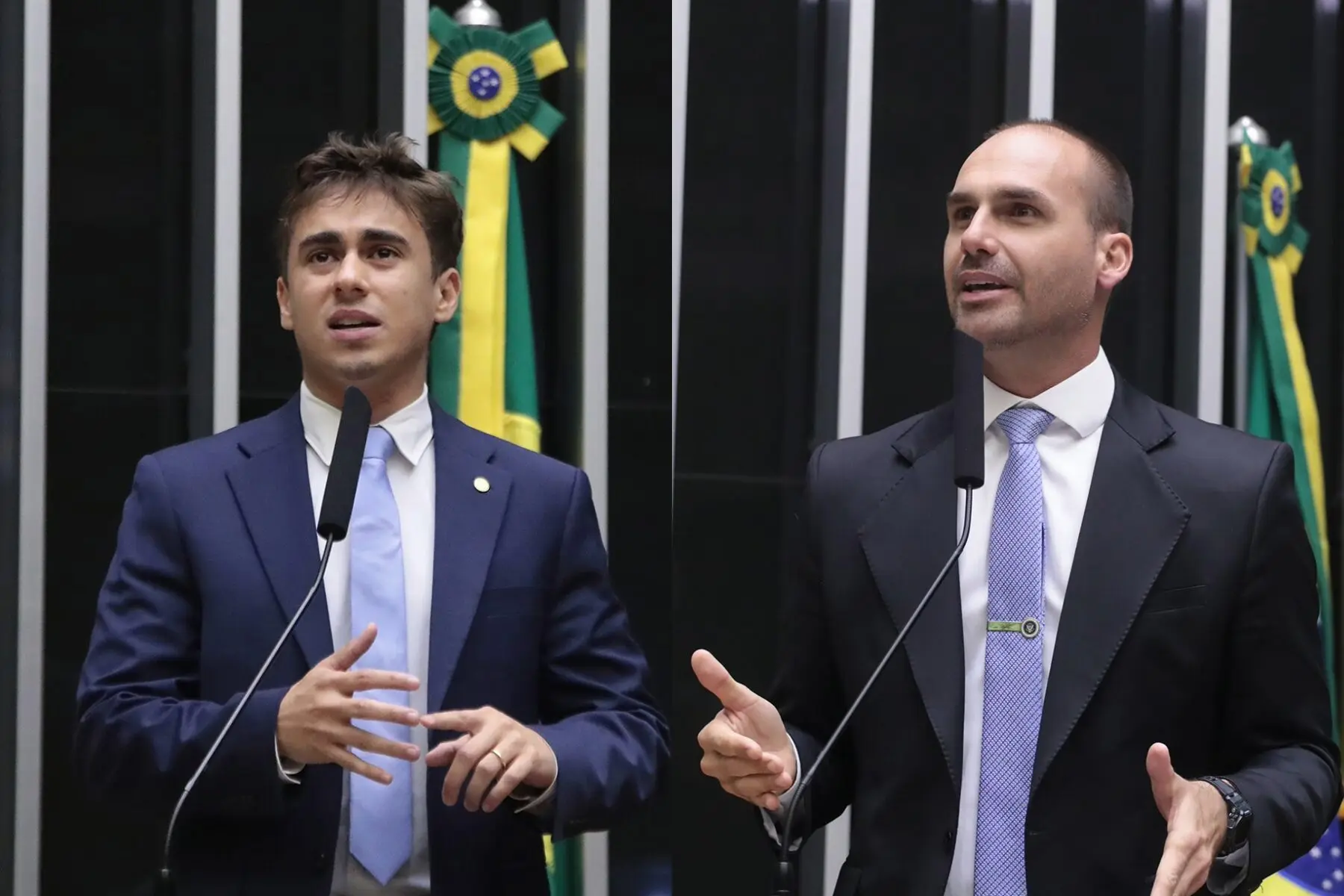 Após Polêmica, Nikolas Rebate Críticas e Afirma que Eduardo Bolsonaro 'Enfrenta Desafios' Em Declarações Controversas
