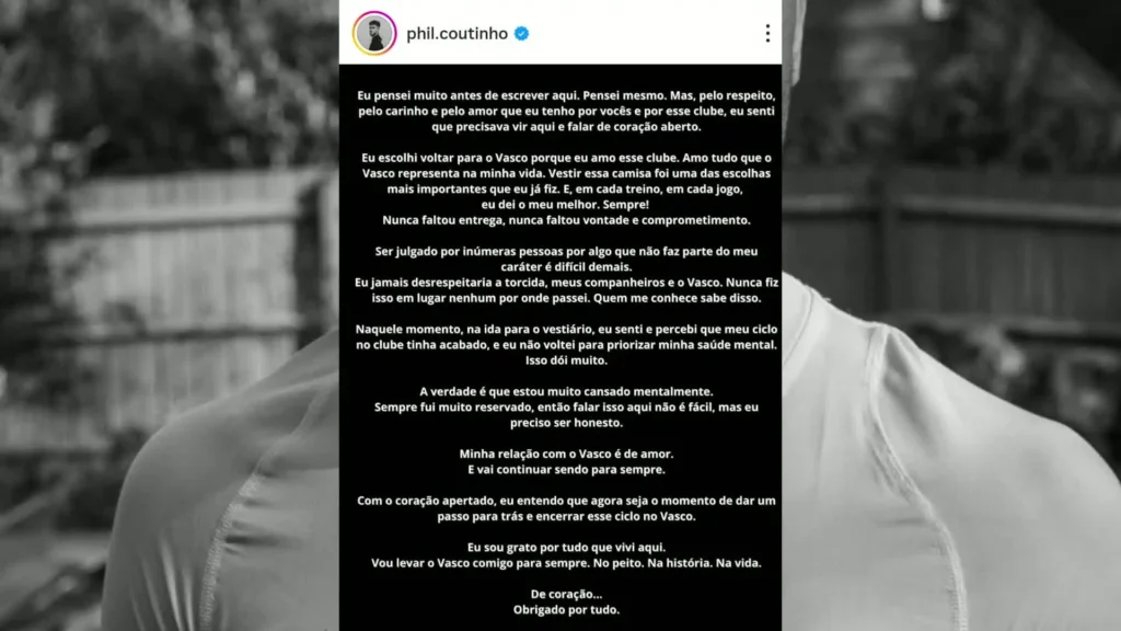 Coutinho comenta sua saída do Vasco: Análise e Repercussões no Futebol Brasileiro