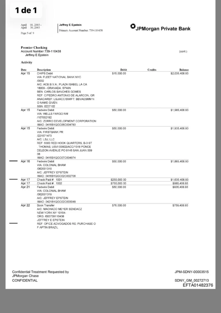 Documentos Expostos: Conexões de Epstein no Brasil Através da Aquisição de Imóvel em São Paulo