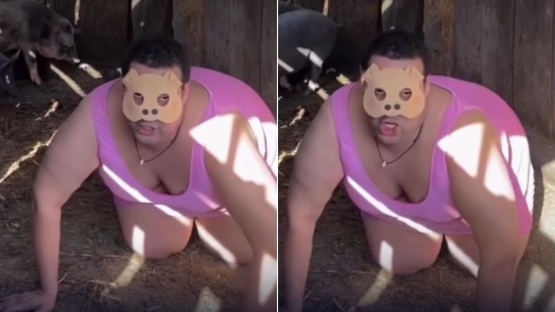 Homem Ganha Destaque nas Redes ao Declarar Identificação como Porco; Assista ao Vídeo que Viralizou