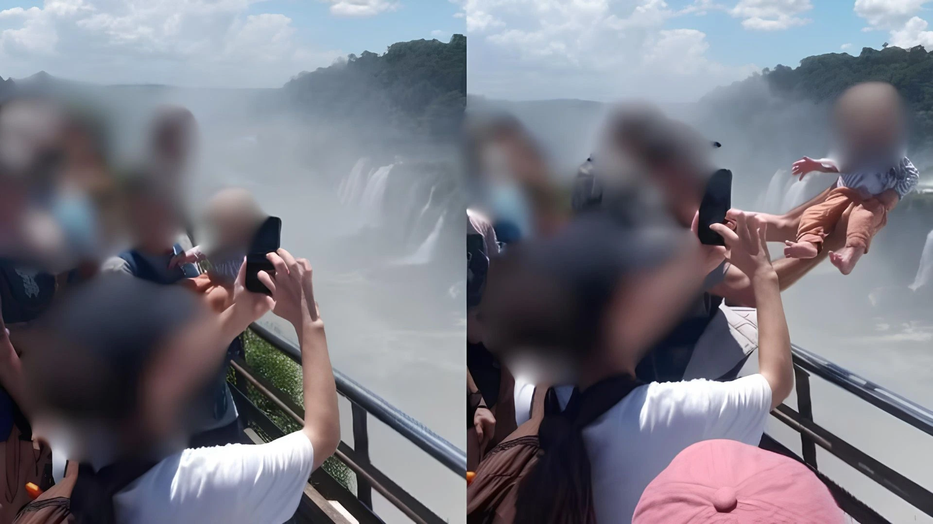 Pais em Alerta: Bebê em Perigo Durante Tentativa de Foto nas Cataratas do Iguaçu