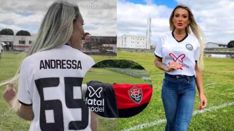 Andressa Urach exibe camisa do Vitória e agita redes sociais