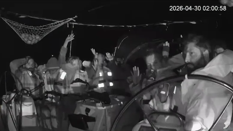 Momento da abordagem israelense