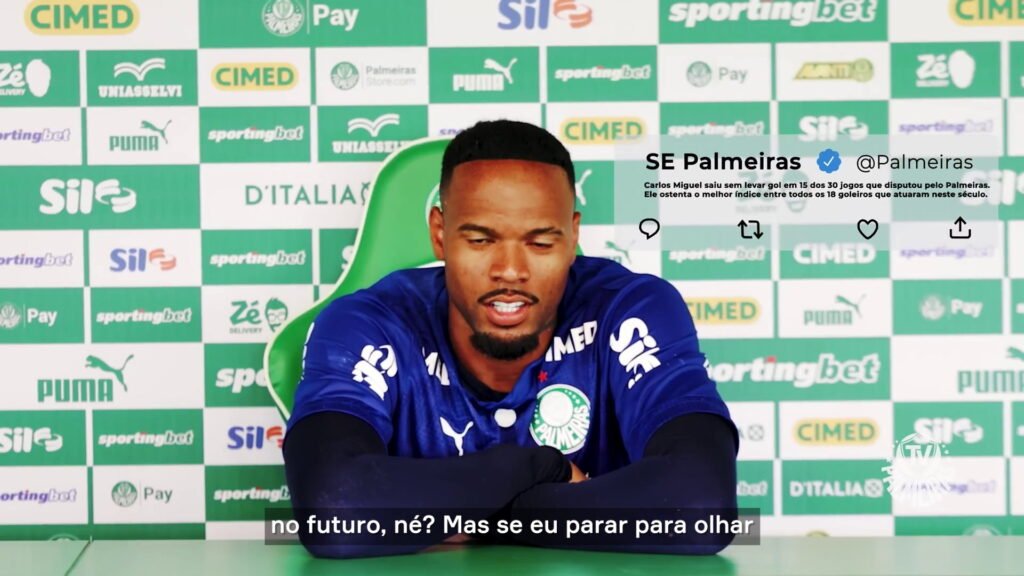 Carlos Miguel comemora desempenho impressionante no Palmeiras