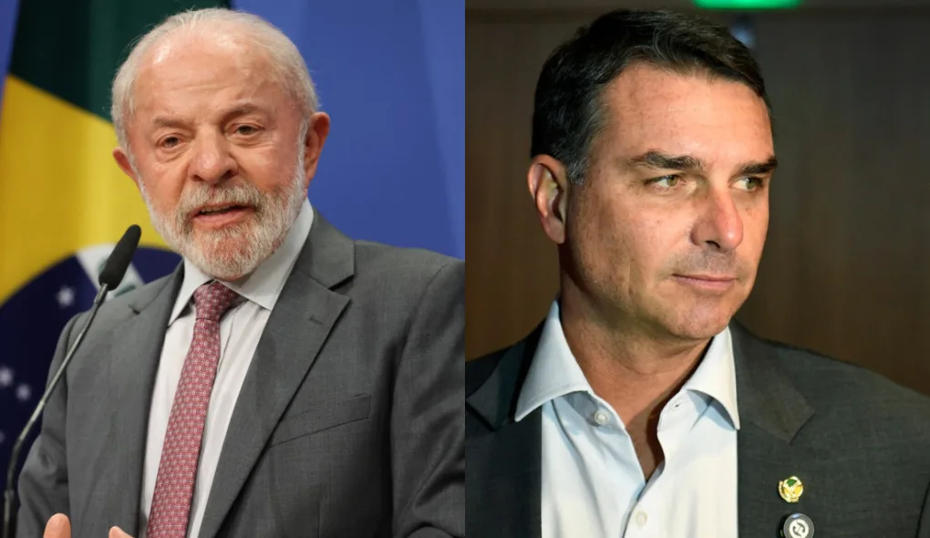 Luiz Inácio Lula da Silva (esquerda) e Flávio Bolsonaro (direita)