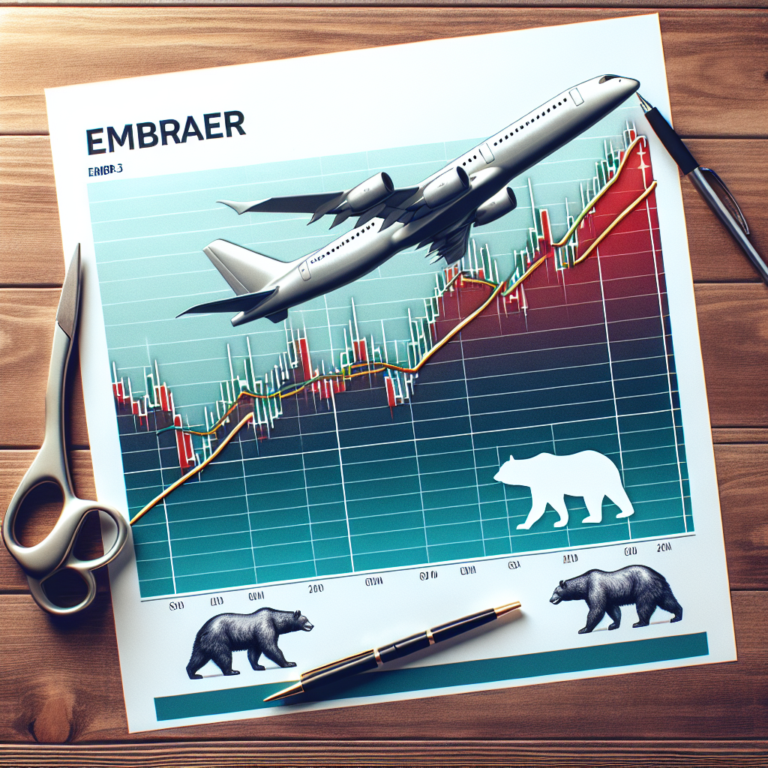 Embraer (EMBJ3) apresenta queda e sinaliza reversão no gráfico