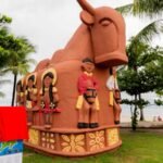 Escultura O Boi em Maceió é restaurada após vandalismo