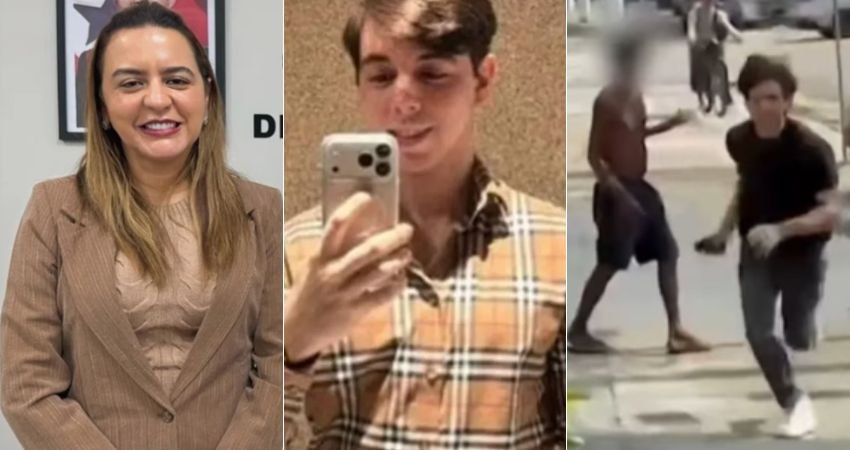 Filho de diretora do Detran filma ataque a morador de rua