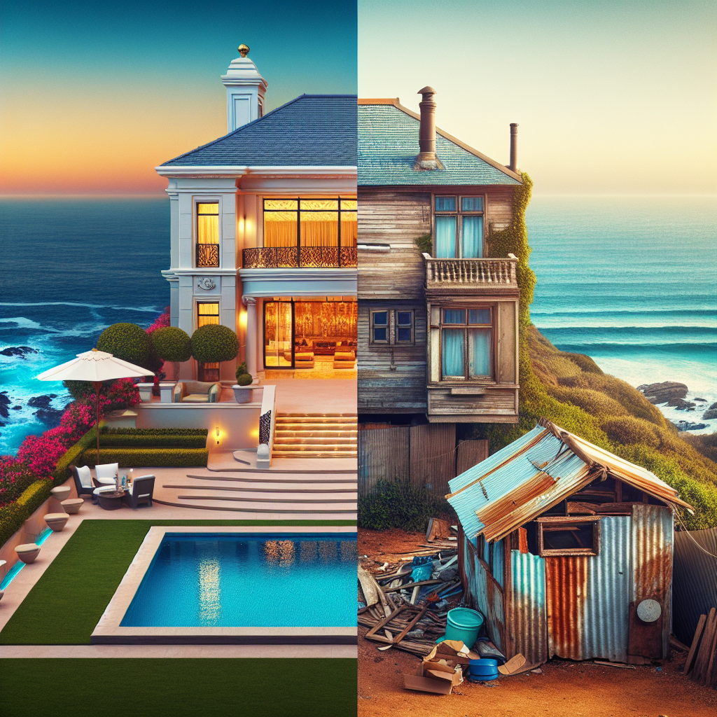 Luxo e Simplicidade: Onde Mansões Costeiras se Encontram com Barracos