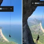 Mãe se desespera após jovem saltar de abismo em vídeo viral