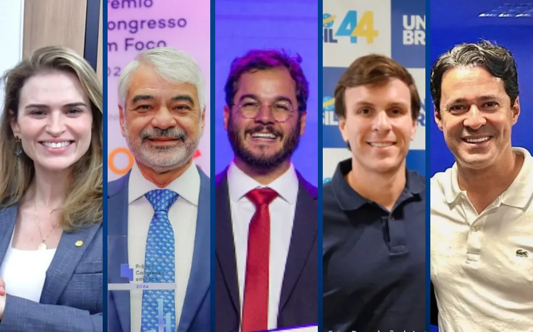 Marília Arraes (PDT), Humberto Costa (PT), Túlio Gadelha (PSD), Miguel Coelho (União Brasil) e Anderson Ferreira (PL) são pré-candidatos ao Senado por Pernambuco