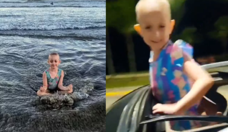menina com leucemia emociona ao rever o mar após 10 meses