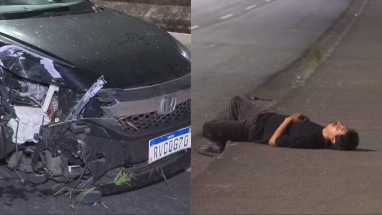 Motorista embriagado causa acidente e tenta dormir antes do teste