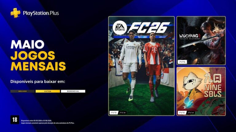 Novidades da PS Plus de Maio: EA Sports FC 26 e muito mais!