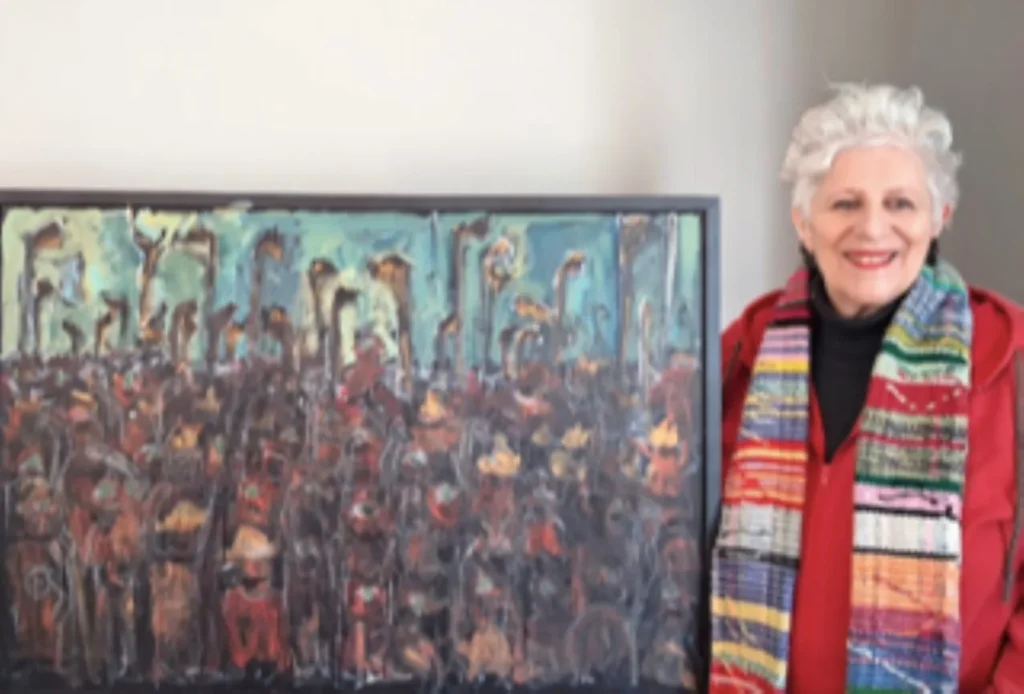 Graça Craydi expõe pintura insprada em foto de Sebastião Salgado