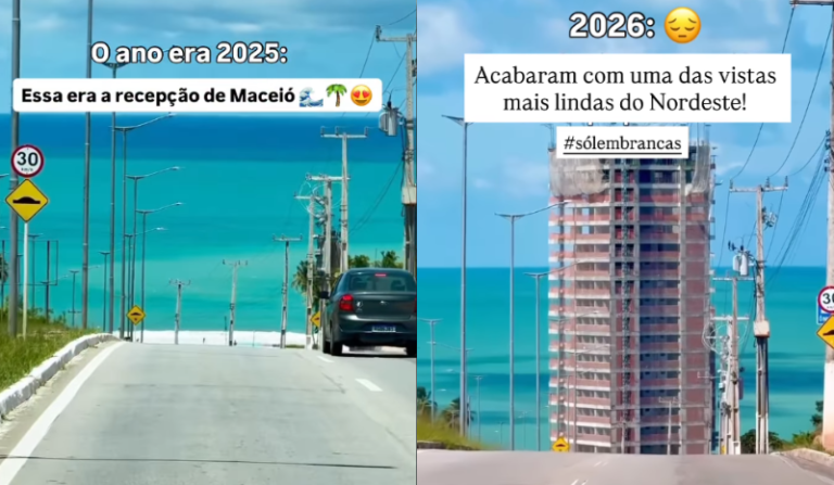 Vídeo mostra transformação da entrada de Maceió após construção de prédio