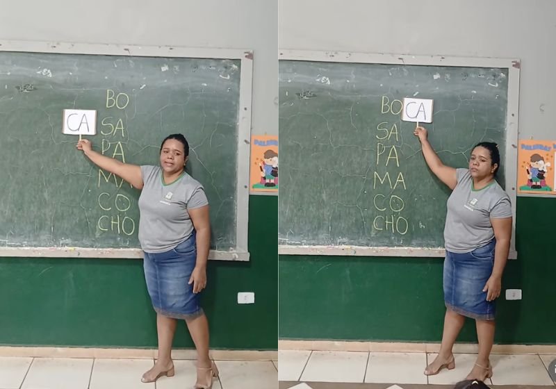 professora viraliza ao ensinar crianças a ler em escola rural