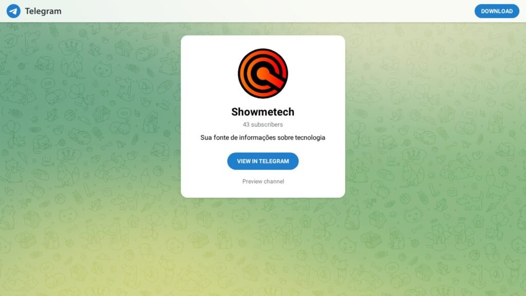 Receba Atualizações do Showmetech Direto no Telegram