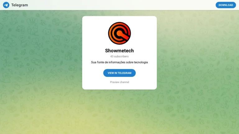 Receba Atualizações do Showmetech Direto no Telegram