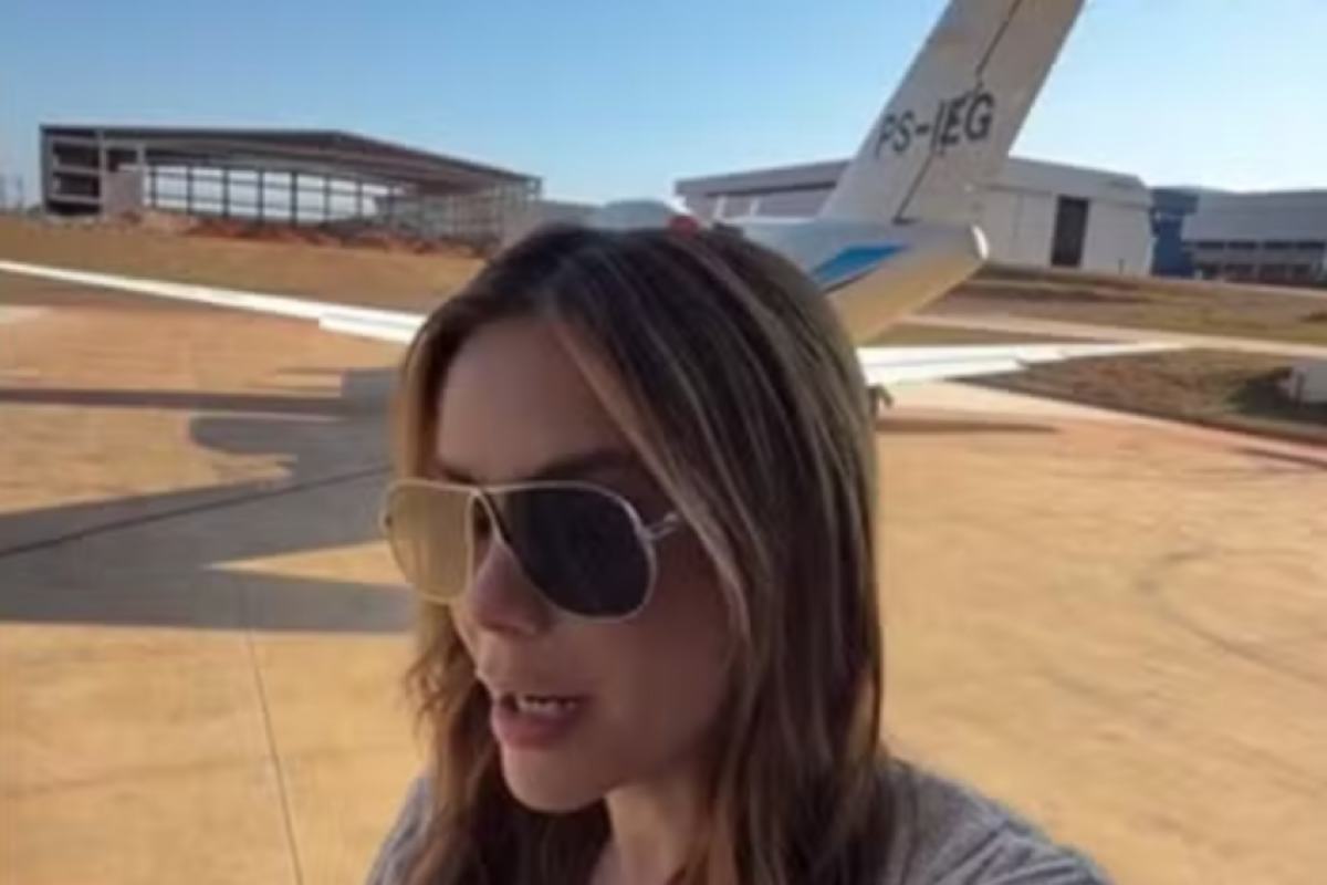 Mariana Fagundes do Peão Tatuado encara pane em pleno voo e pousa às pressas em Goiânia