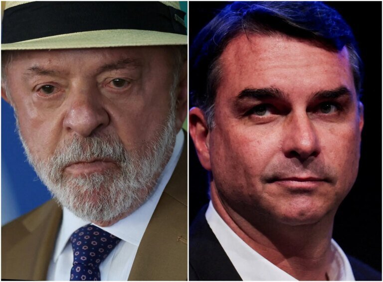 Flávio e Lula debatem em meio a protestos de apoiadores