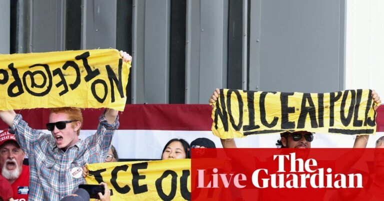 Protestos contra o ICE interrompem comício de Trump na Geórgia
